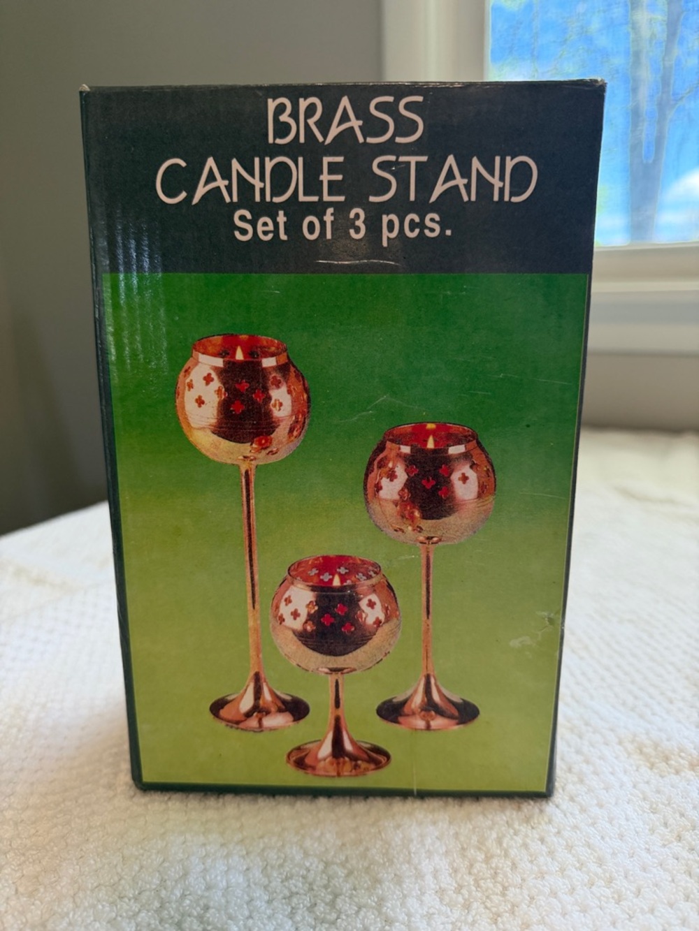 Solid Brass Handcrafted Candle Stand Set of 3